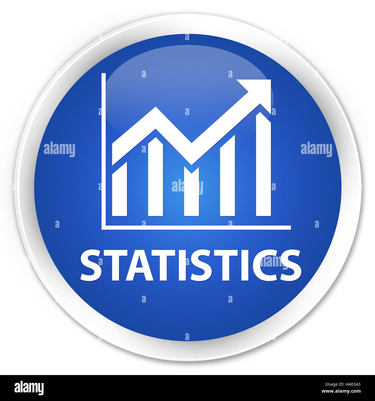 Statistiche isolati su blu premium pulsante rotondo illustrazione astratta Foto Stock