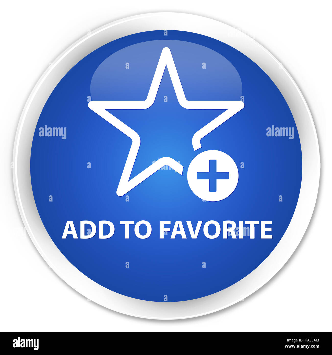 Aggiungi ai preferiti isolati su blu premium pulsante rotondo illustrazione astratta Foto Stock