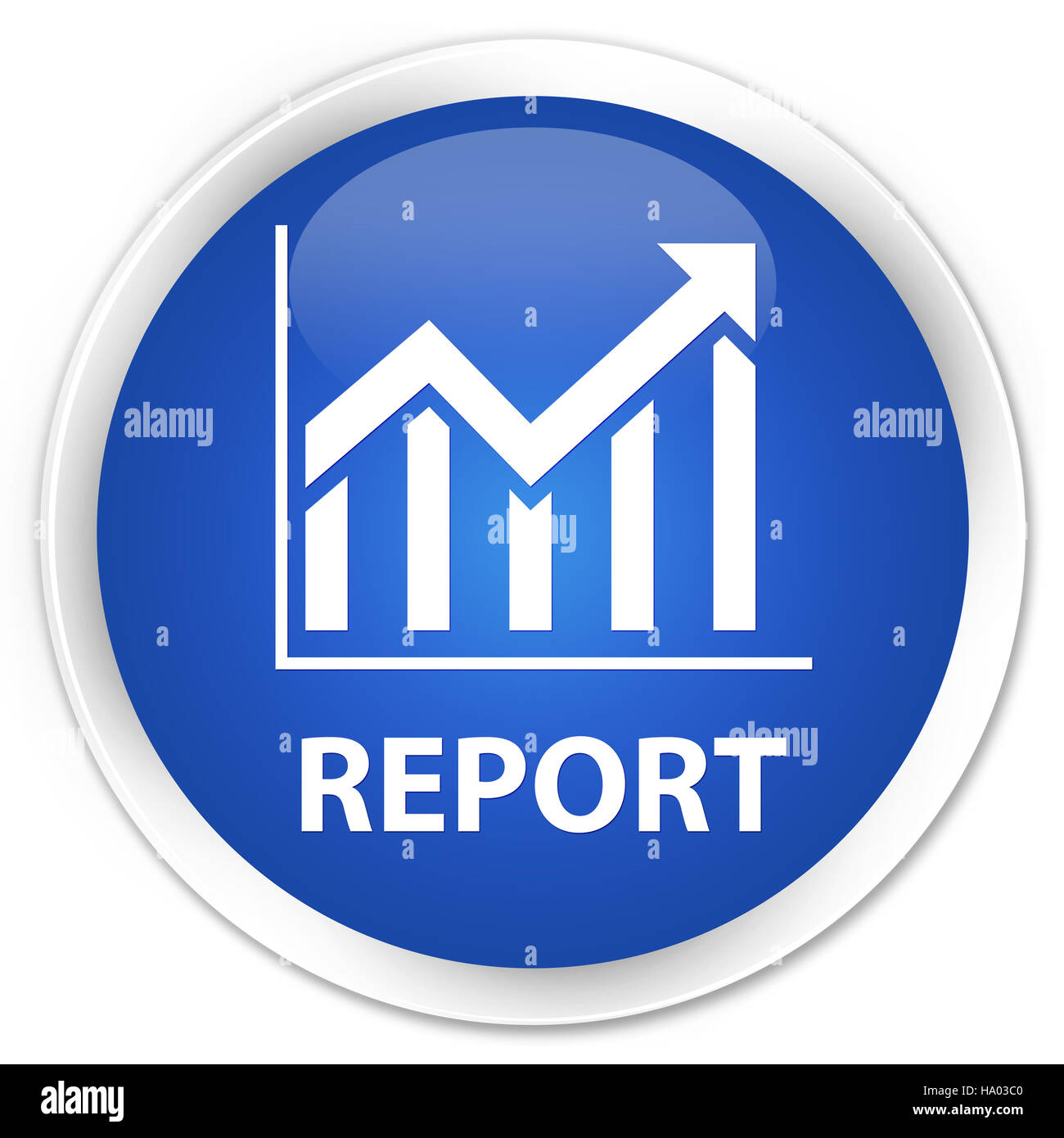 Report statistiche (icona) isolati su blu premium pulsante rotondo illustrazione astratta Foto Stock