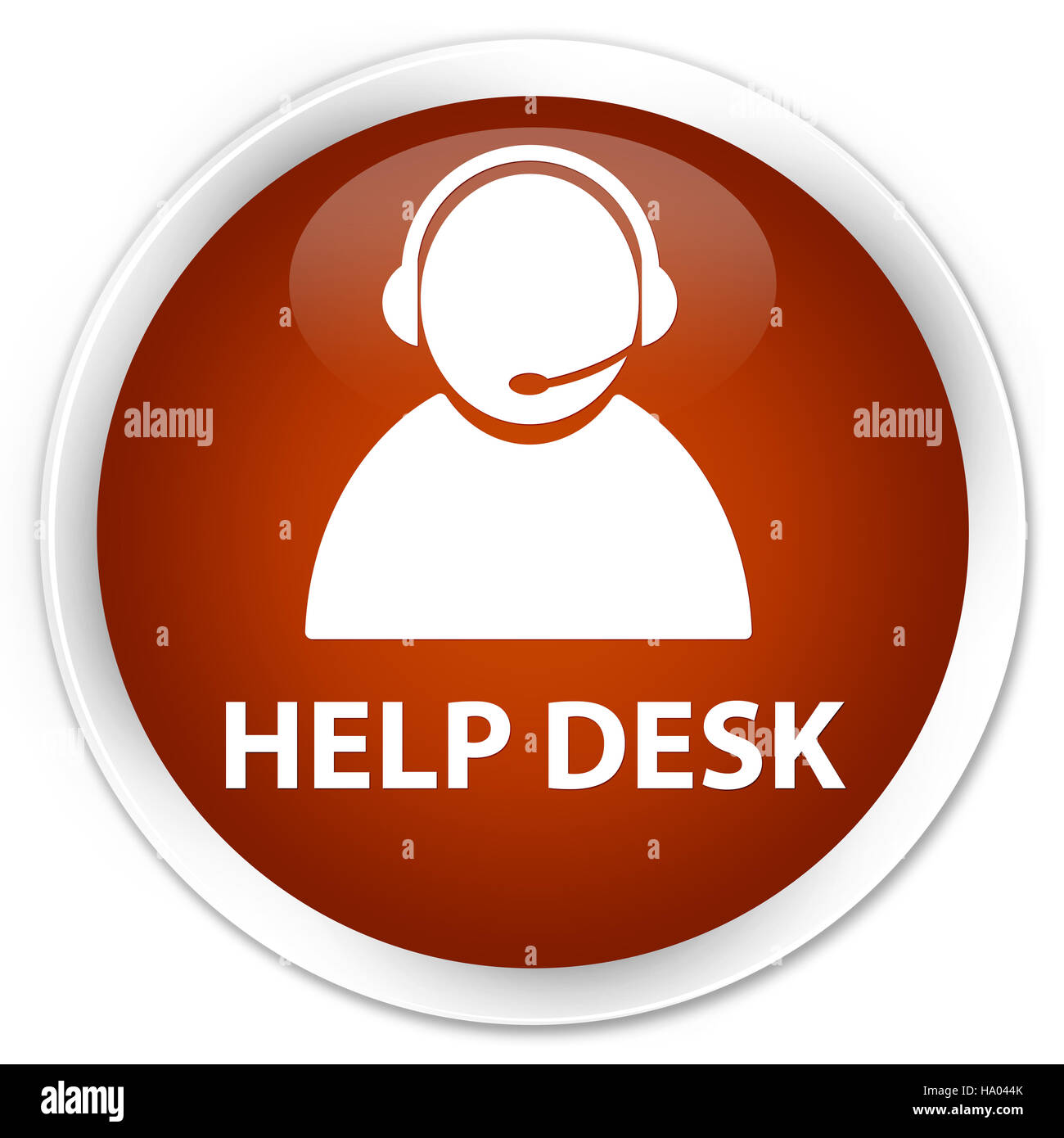 Help desk (customer care icona) isolati su premium marrone tasto rotondo illustrazione astratta Foto Stock