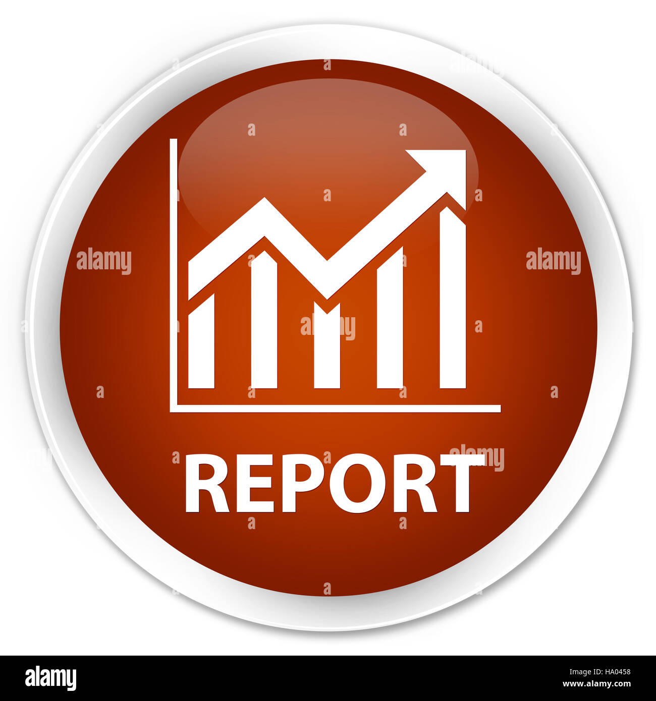 Report statistiche (icona) isolati su premium marrone tasto rotondo illustrazione astratta Foto Stock