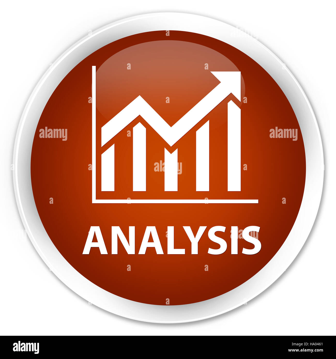 Analisi statistiche (icona) isolati su premium marrone tasto rotondo illustrazione astratta Foto Stock