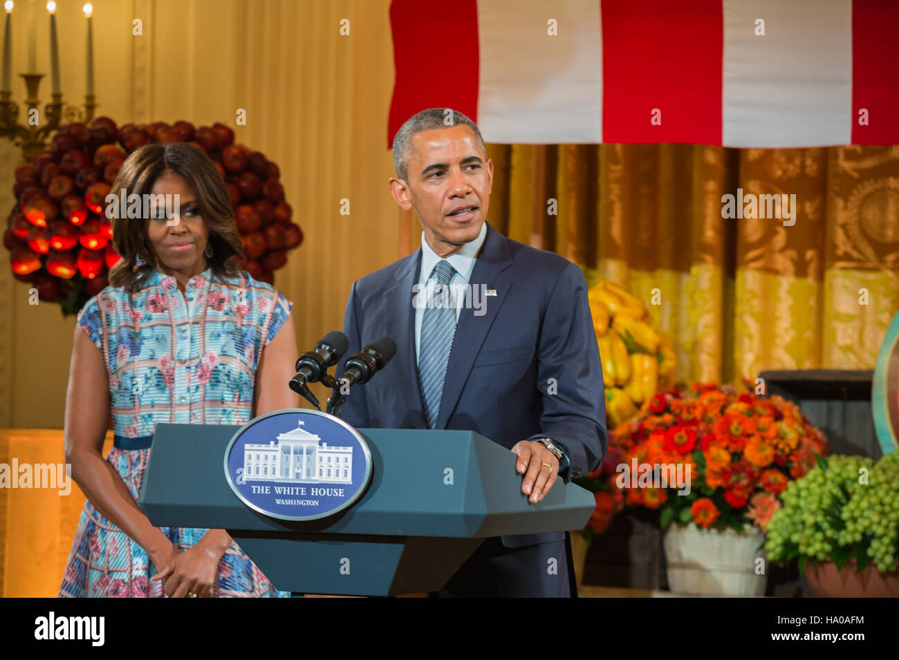 La Healthy Lunchtime Challenge, sostenuta dalla First Lady Michelle Obama, promuove la nutrizione e un'alimentazione sana nelle scuole, incoraggiando i bambini a creare pasti sani ed equilibrati. Foto Stock