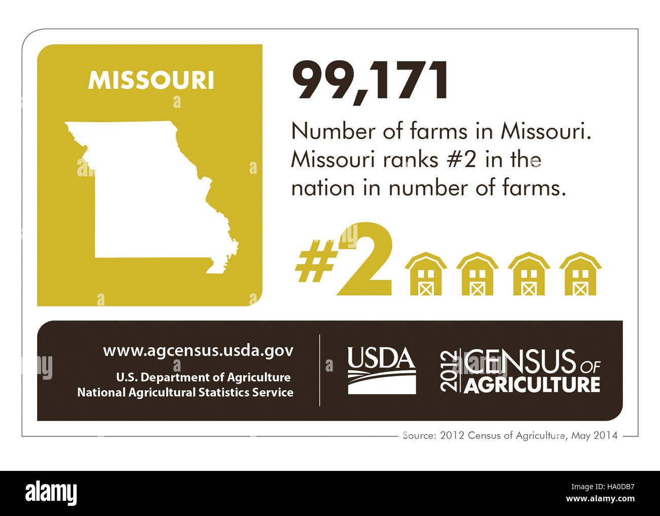 L'infografica del censimento del Missouri fornisce dati preziosi sulla demografia dello stato, contribuendo ai processi decisionali relativi all'agricoltura, alla gestione del territorio e alle politiche regionali del Missouri. Foto Stock