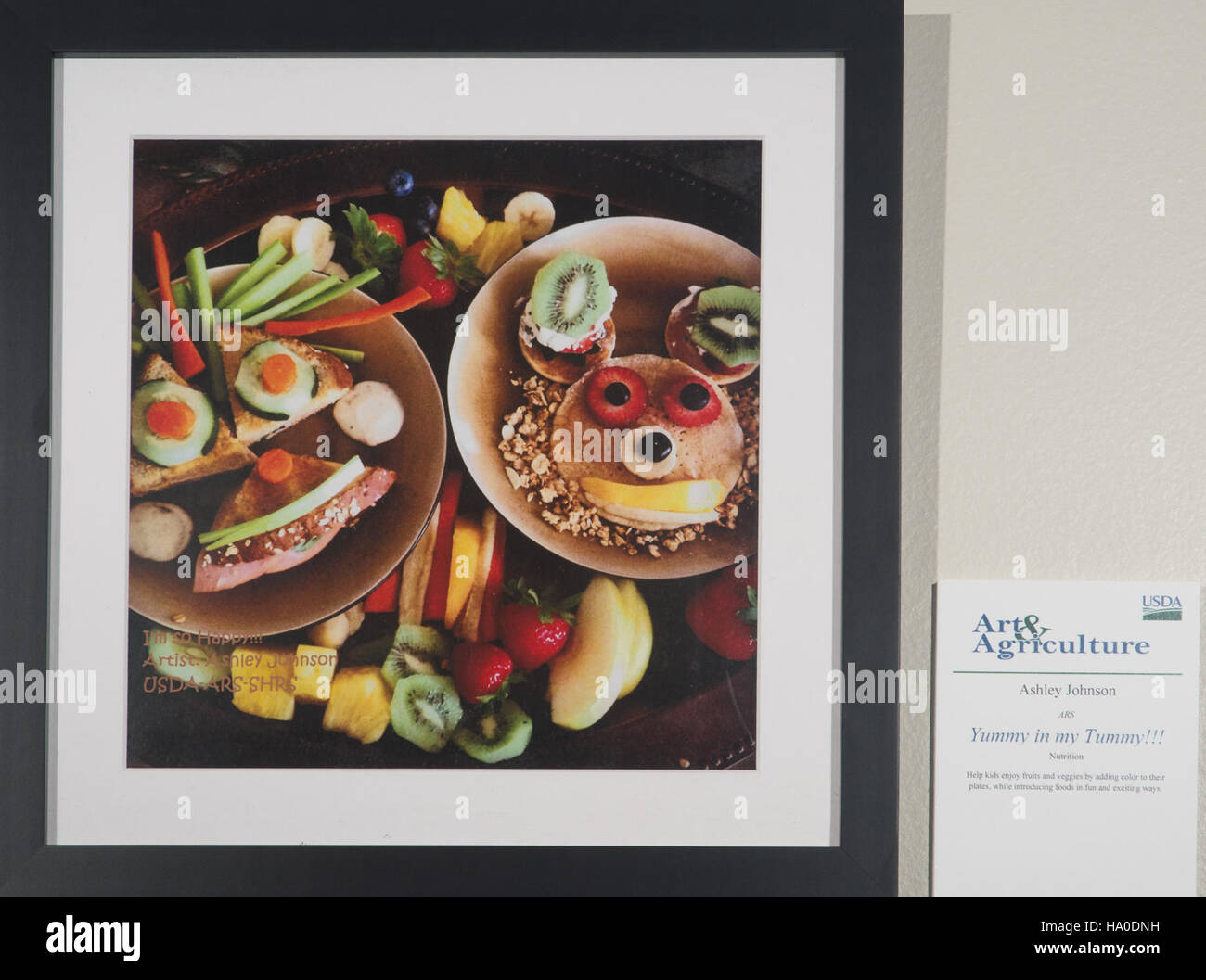 Un'opera d'arte del Dipartimento dell'Agricoltura degli Stati Uniti mette in evidenza la creatività all'interno dell'agenzia federale. L'opera d'arte mostra la miscela di agricoltura ed espressione artistica nell'ambiente dell'USDA. Foto Stock