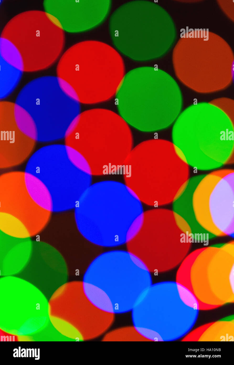 Multicolore bokeh sfocati sullo sfondo delle luci. Abstract sfoca Foto Stock