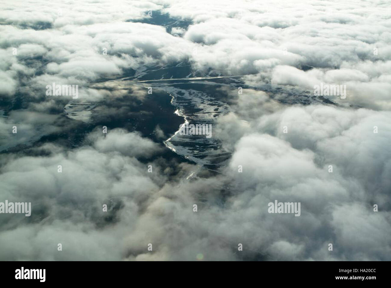 Vista aerea del Bering Land Bridge National Park, che mostra i suoi vasti paesaggi e le sue caratteristiche naturali. Il parco, situato in Alaska, è noto per il suo significato storico e geologico come parte del Bering Land Bridge, un'area chiave per lo studio delle antiche rotte migratorie e delle condizioni ambientali del passato. Foto Stock