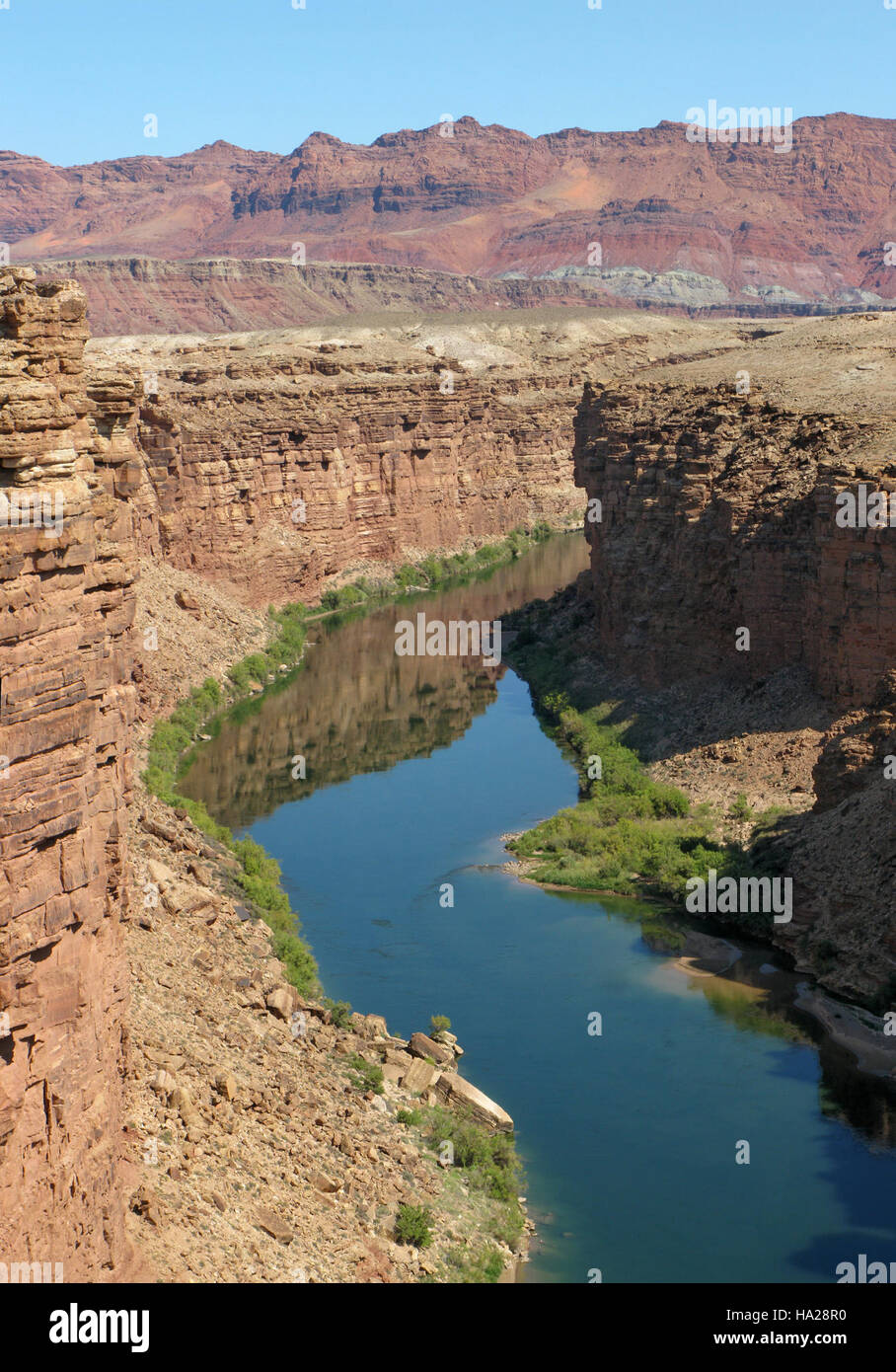 Il Parco Nazionale del Grand Canyon offre gite sul fiume lungo il fiume Colorado, tra cui lanci da Lees Ferry e attraverso Marble Canyon, offrendo ai visitatori avventurosi l'opportunità unica di esplorare questo paesaggio iconico in barca. Foto Stock