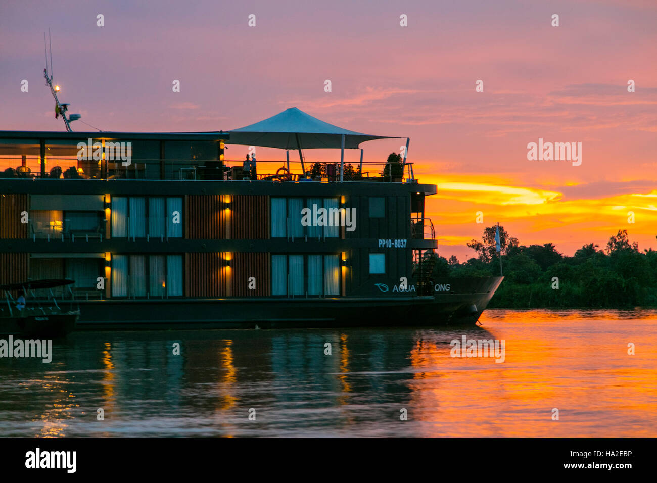 Aqua Expeditions, fiume Mekong, crociera, Vietnam Asia Foto Stock