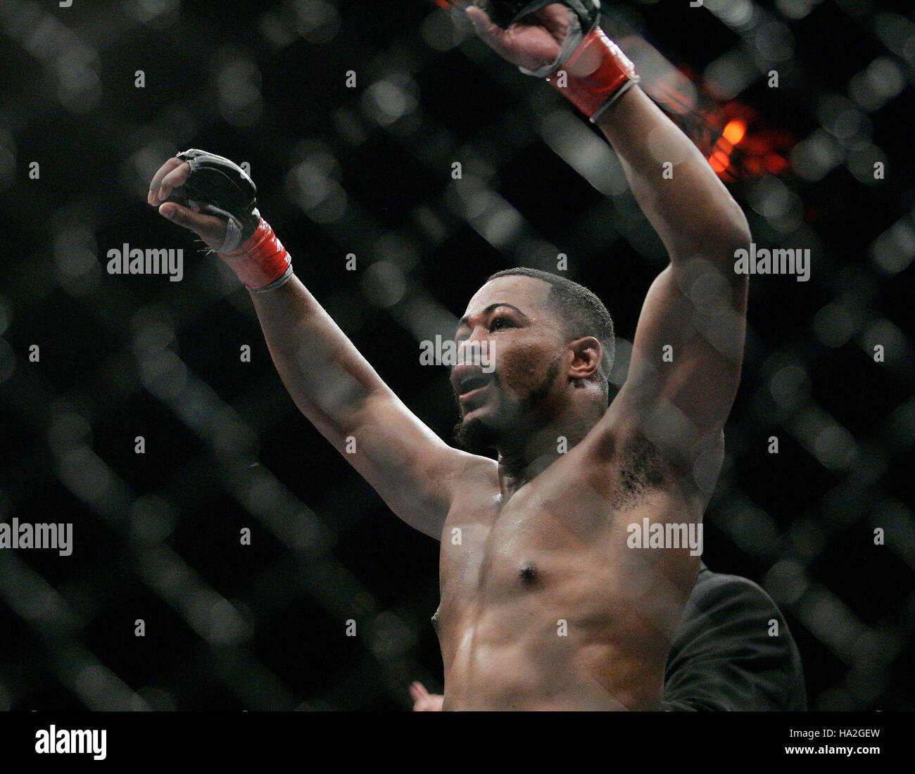 Rashad Evans durante UFC 73 all'Arco Arena di Sacramento, CA il 7 luglio 2007. Photo credit: Francesco Specker Foto Stock