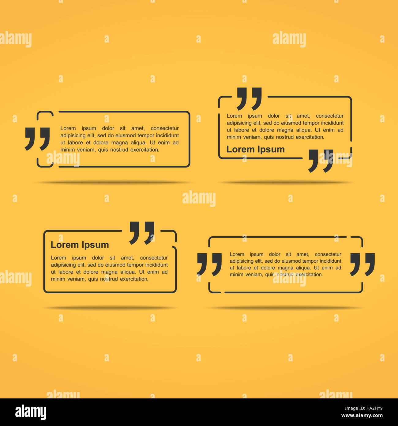 Quattro cornici per citazioni Foto Stock