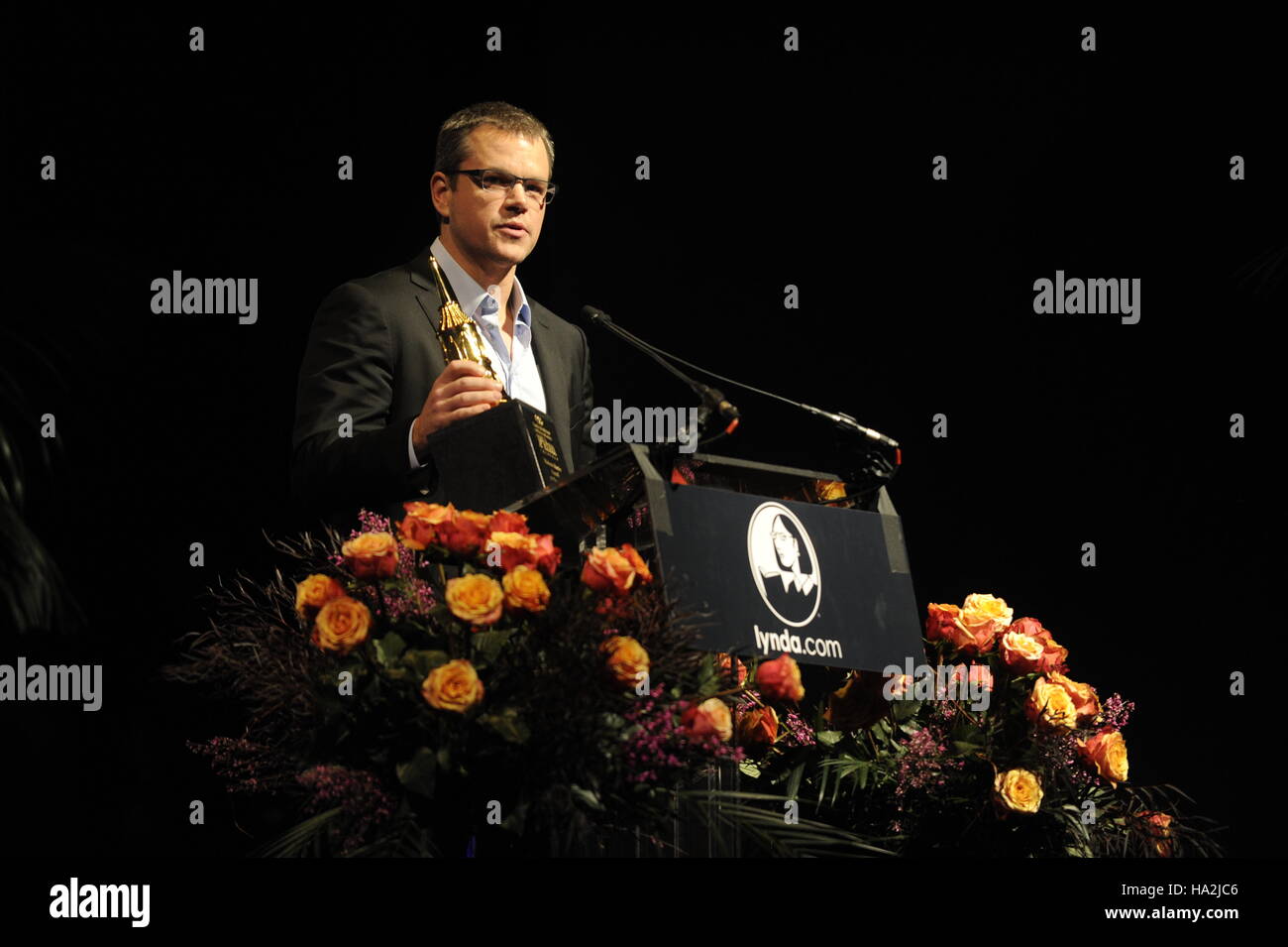 Matt Damon all'interno presso il moderno Master Award presso il Teatro di Arlington durante il Santa Barbara International Film Festival il 25 gennaio 2013 a Santa Barbara, California. Foto Stock