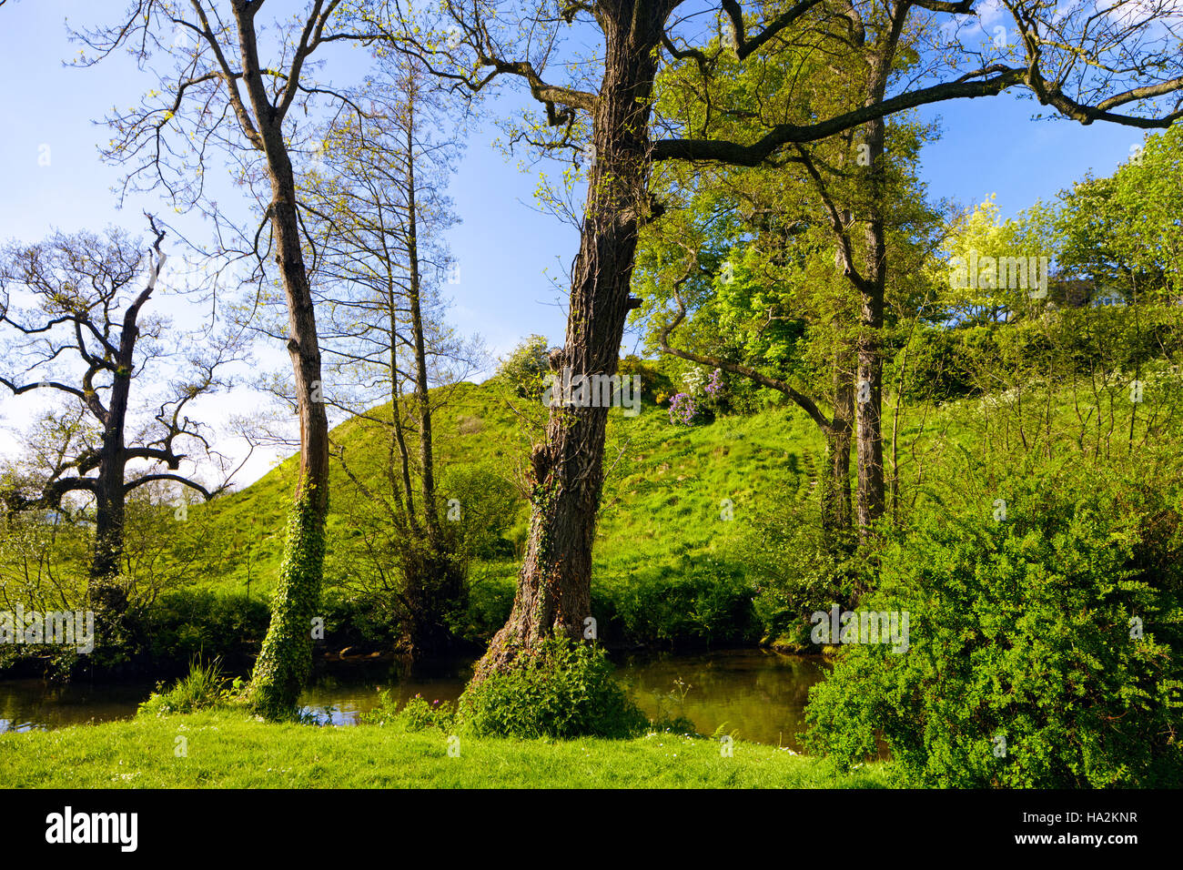 Il castello di Clun Shropshire England Regno Unito Foto Stock