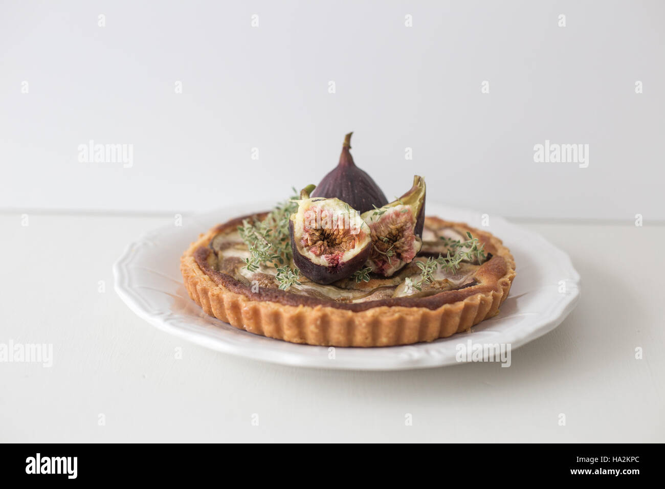 Fig e timo tart Foto Stock