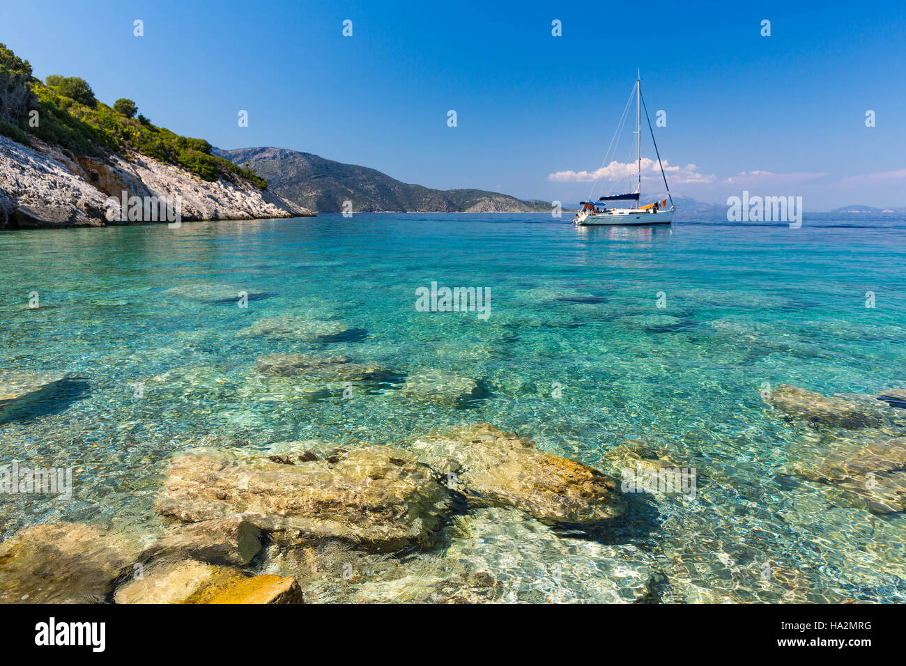 Barca a vela, Itaca, Grecia Foto Stock