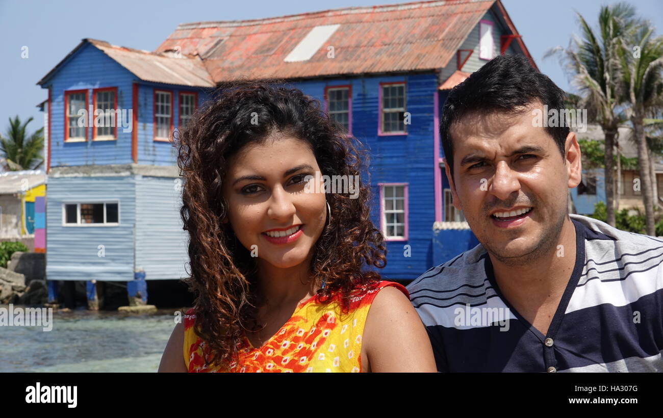 L uomo e la donna in vacanza Foto Stock