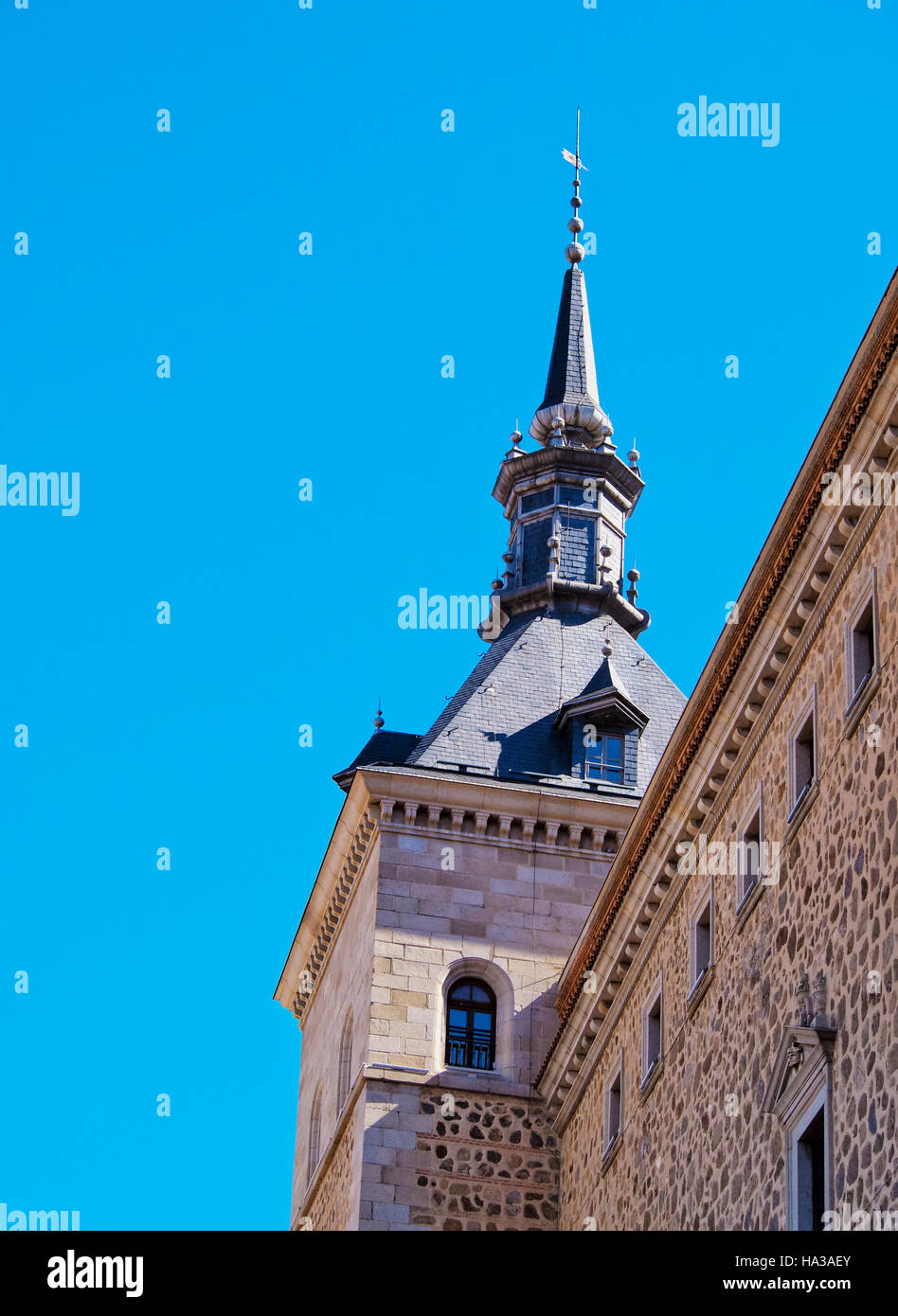 Spagna, Castiglia La Mancha, Toledo, vista del Alcazar de Toledo. Foto Stock