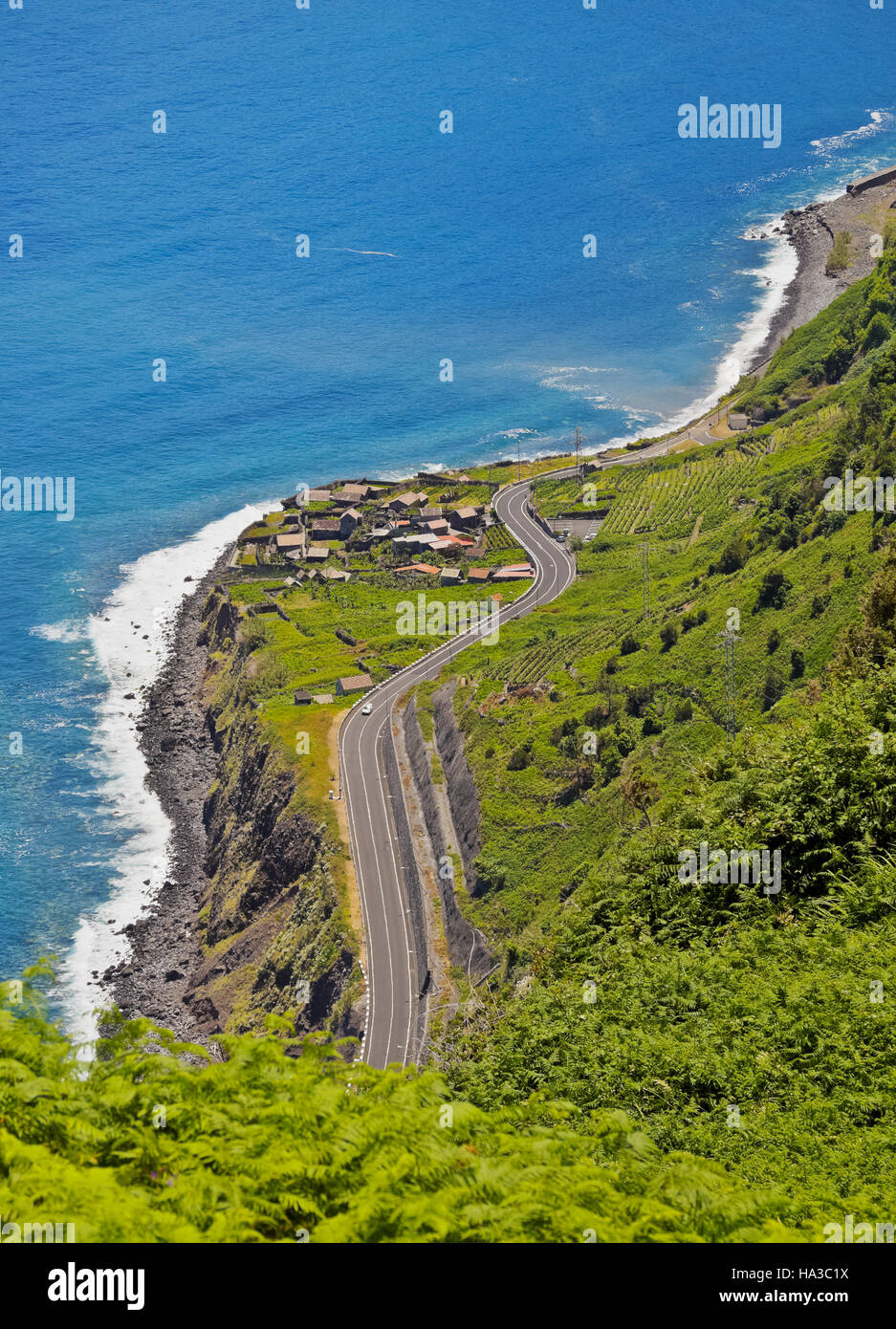 Il Portogallo, Madera, costa vicino a Sao Vicente. Foto Stock