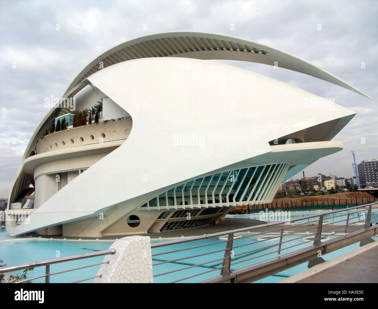 Architettura di Santiago Calatrava, Ciutat de les Arts i les Ciències, Città delle Arti e delle Scienze di Valencia, Spagna, Europa Foto Stock