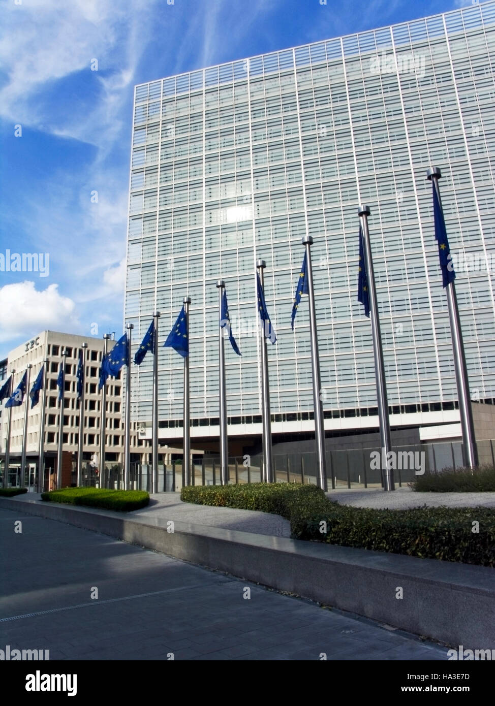 L'edificio Berlaymont della Commissione europea, da Lucien de Vestel a Bruxelles, Belgio, Europa Foto Stock