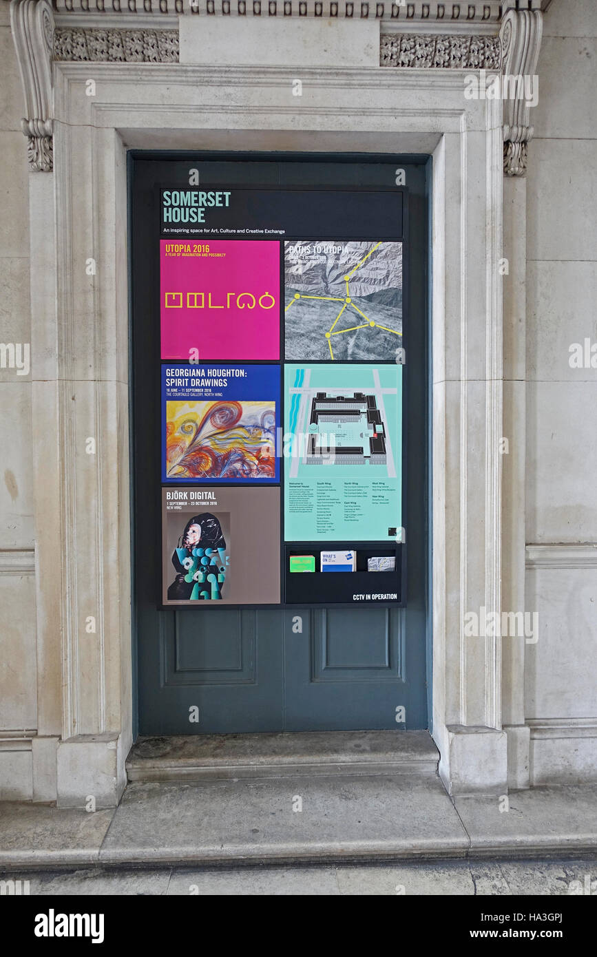 Manifesto della mostra al di fuori del Courtauld Gallery del lavoro di Georgiana Houghton, un "Vittoriano piritualist' artista astratto Foto Stock