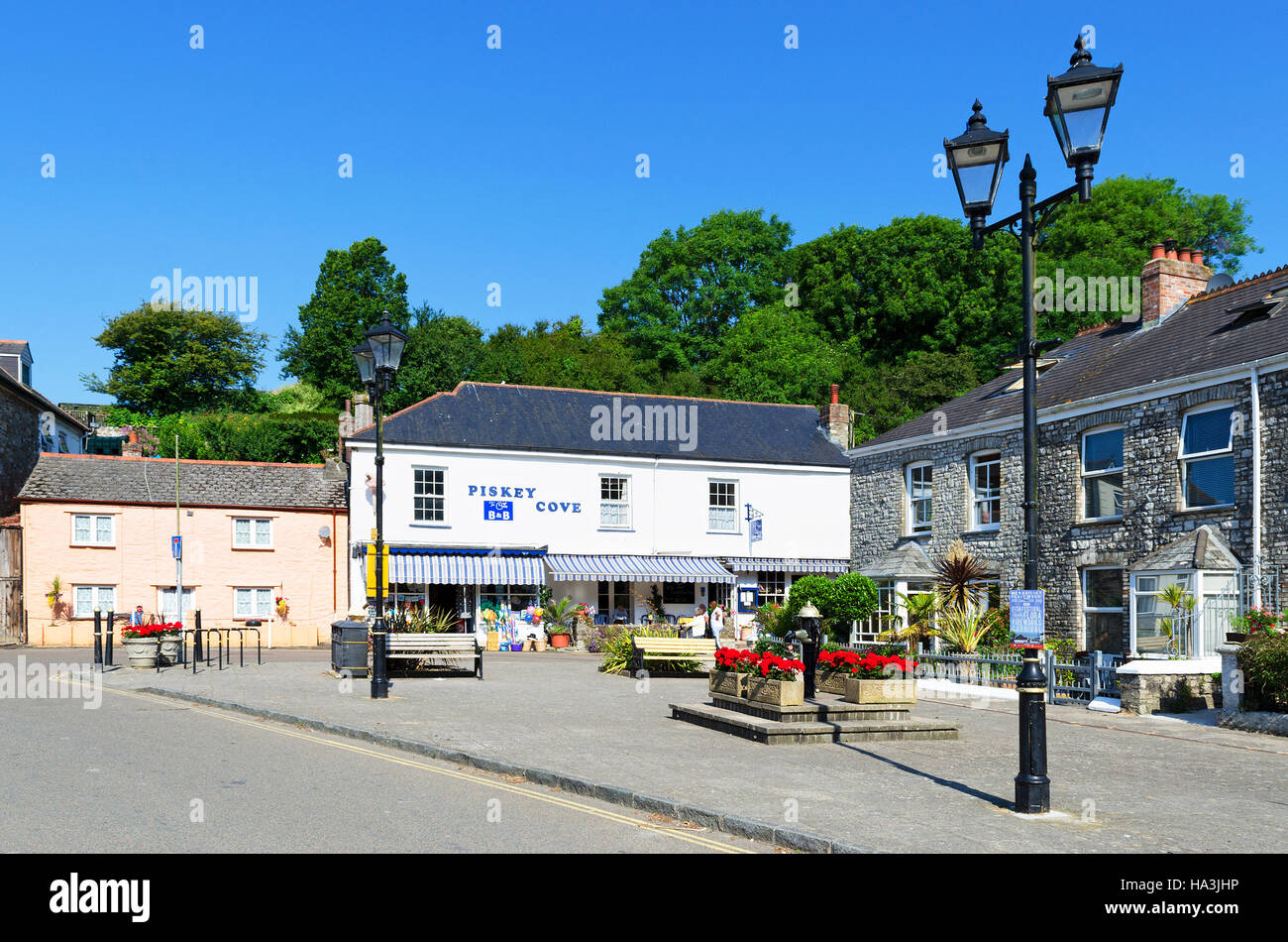 Il villaggio di Pentewan in Cornovaglia, England, Regno Unito Foto Stock