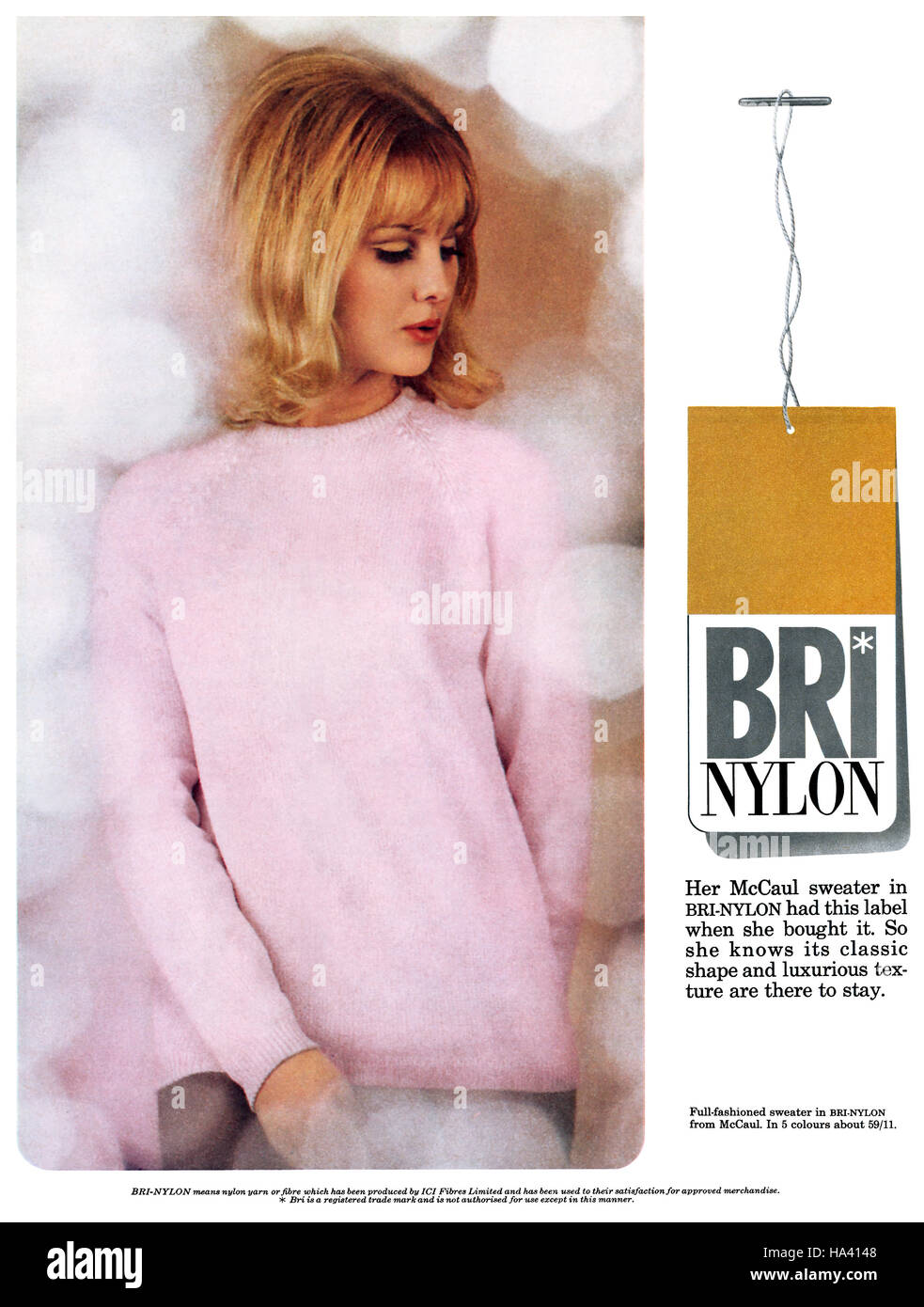 1965 British pubblicità per Bri-Nylon Foto Stock