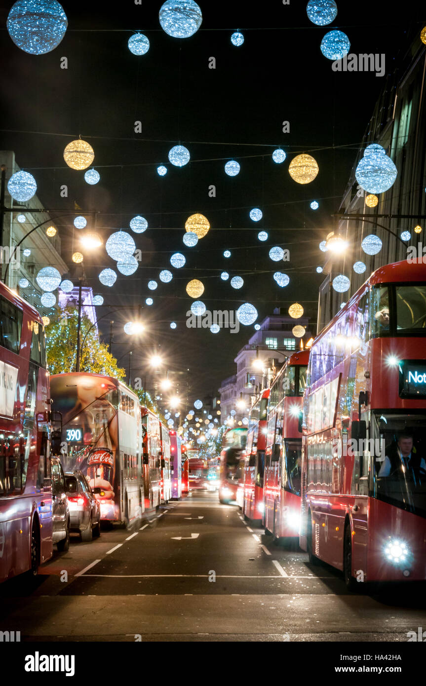 Natale 2016 Luci su Oxford Street, London, Regno Unito Foto Stock