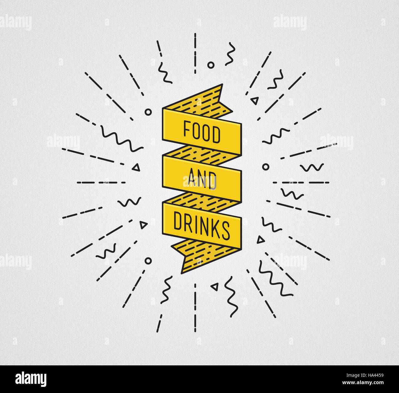 Cibo e bevande. Illustrazione di ispirazione, preventivo motivazionale Foto Stock