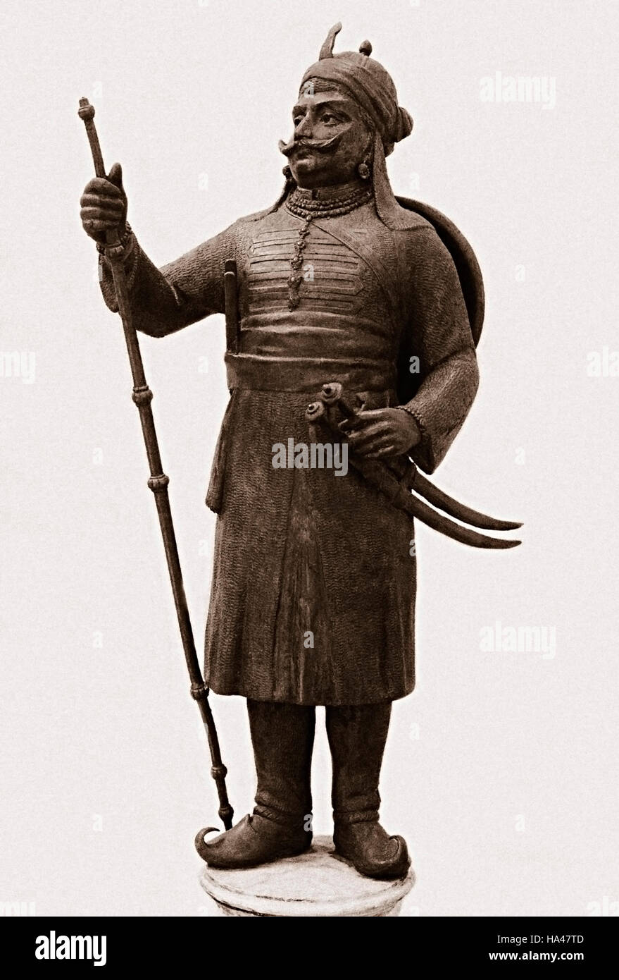 La scultura di un guerriero - Maharana Pratap Singh Foto Stock