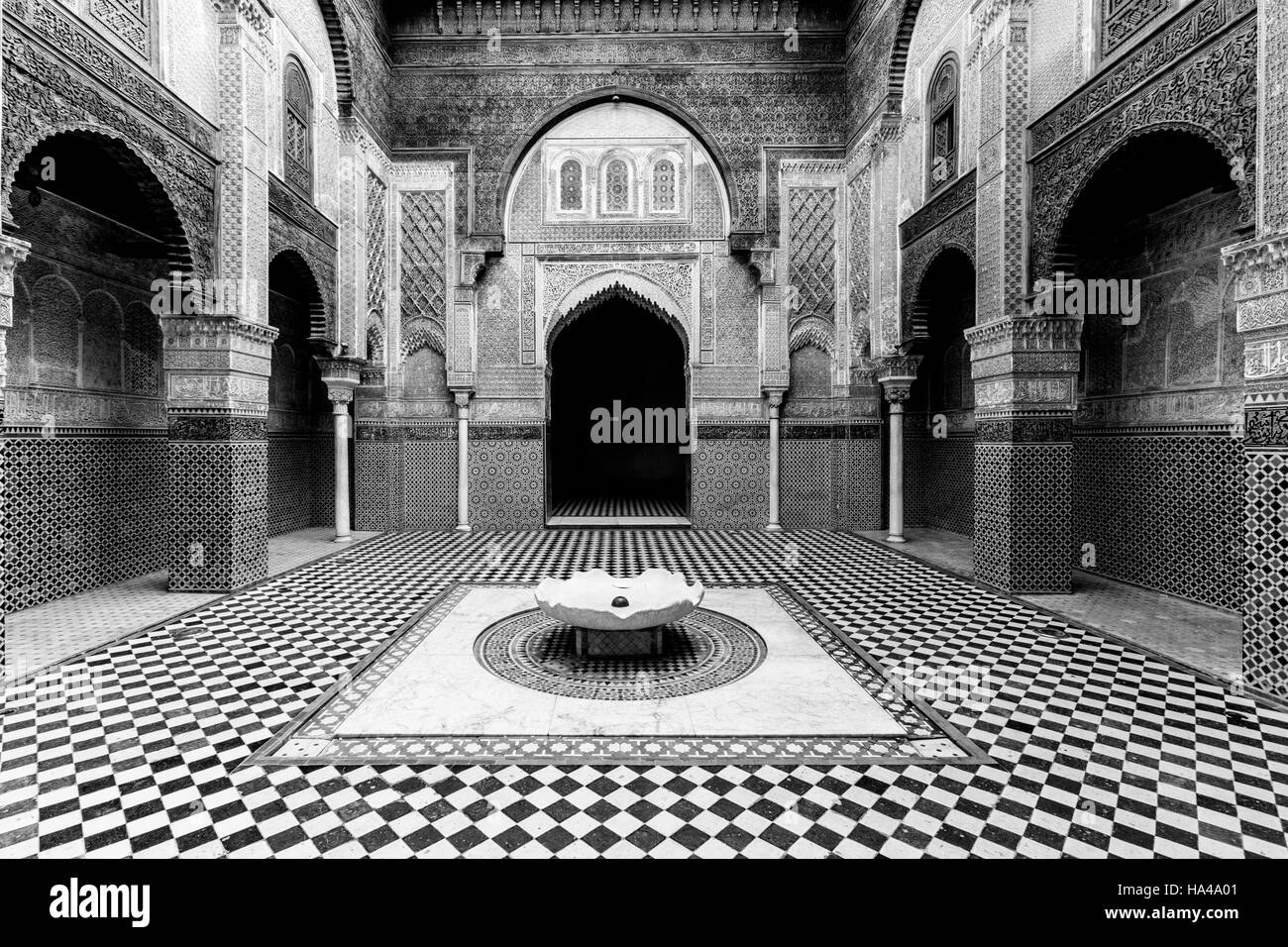 Medersa el-Attarine, Fez el Bali, Fez, in Marocco Foto Stock