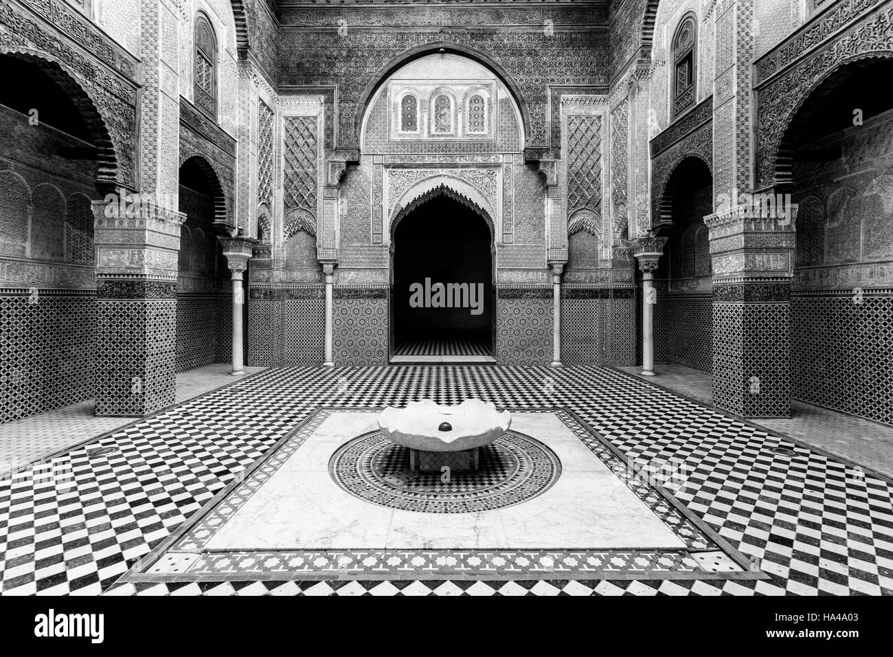 Medersa el-Attarine, Fez el Bali, Fez, in Marocco Foto Stock