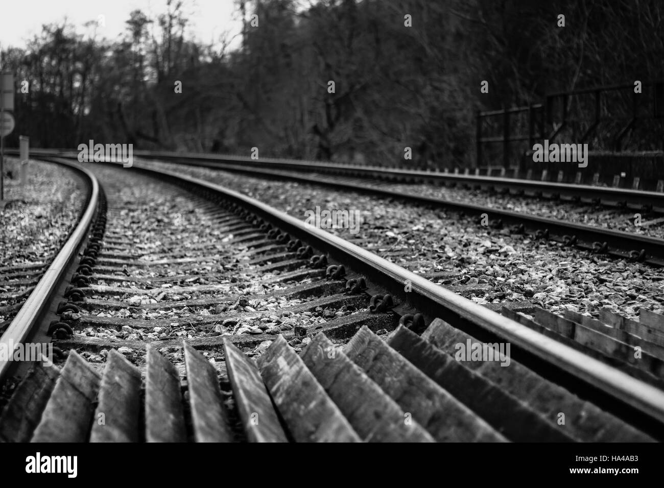 Via via in bianco e nero e Whote Foto Stock