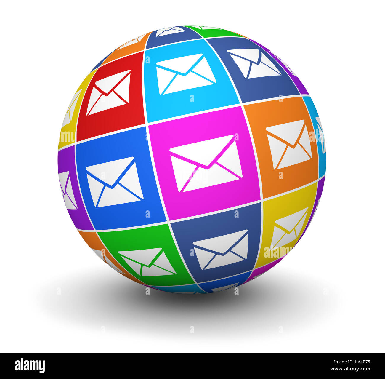 Marketing e-mail e sito web Concetto newsletter 3D'illustrazione. Foto Stock