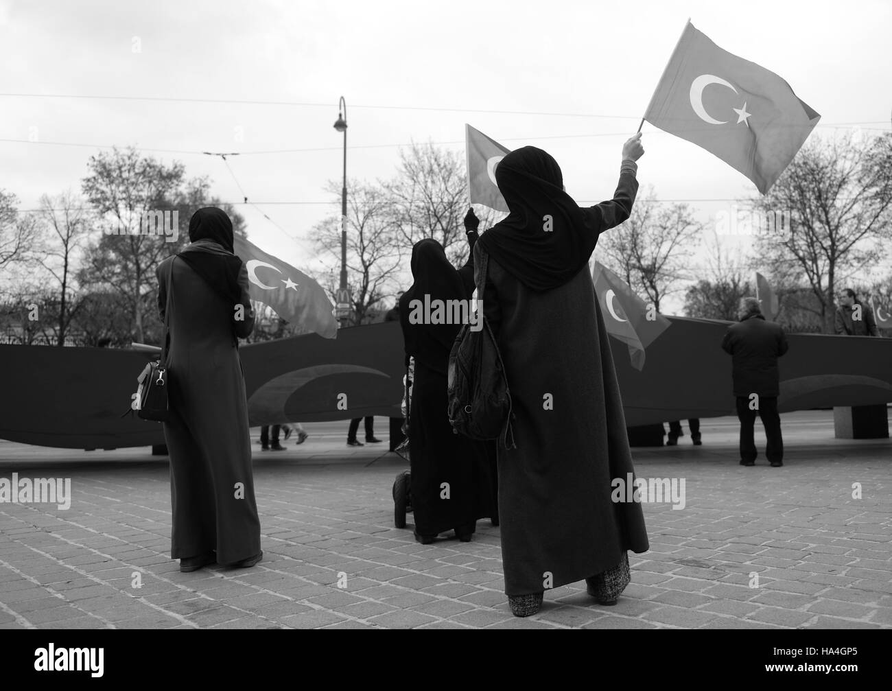 Vienna, Austria. Il 27 novembre 2016. I dimostranti turchi dimostrare di fronte al parlamento austriaco per la democrazia e contro il terrorismo. Credito: Franz Perc / Alamy Live News. Foto Stock