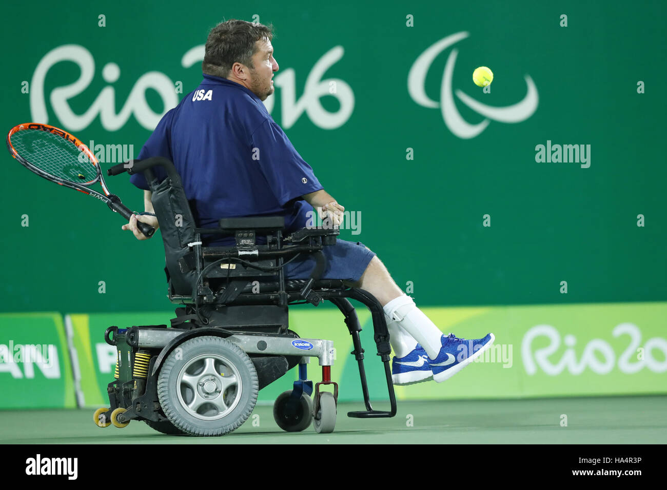 Rio de Janeiro, Brasile. Xiii Sep, 2016. Nick Taylor (USA) Tennis in carrozzina : Quad raddoppia la medaglia d oro corrispondono a Olympic Tennis Center durante il Rio 2016 Giochi Paralimpici a Rio de Janeiro in Brasile . © Shingo Ito/AFLO/Alamy Live News Foto Stock