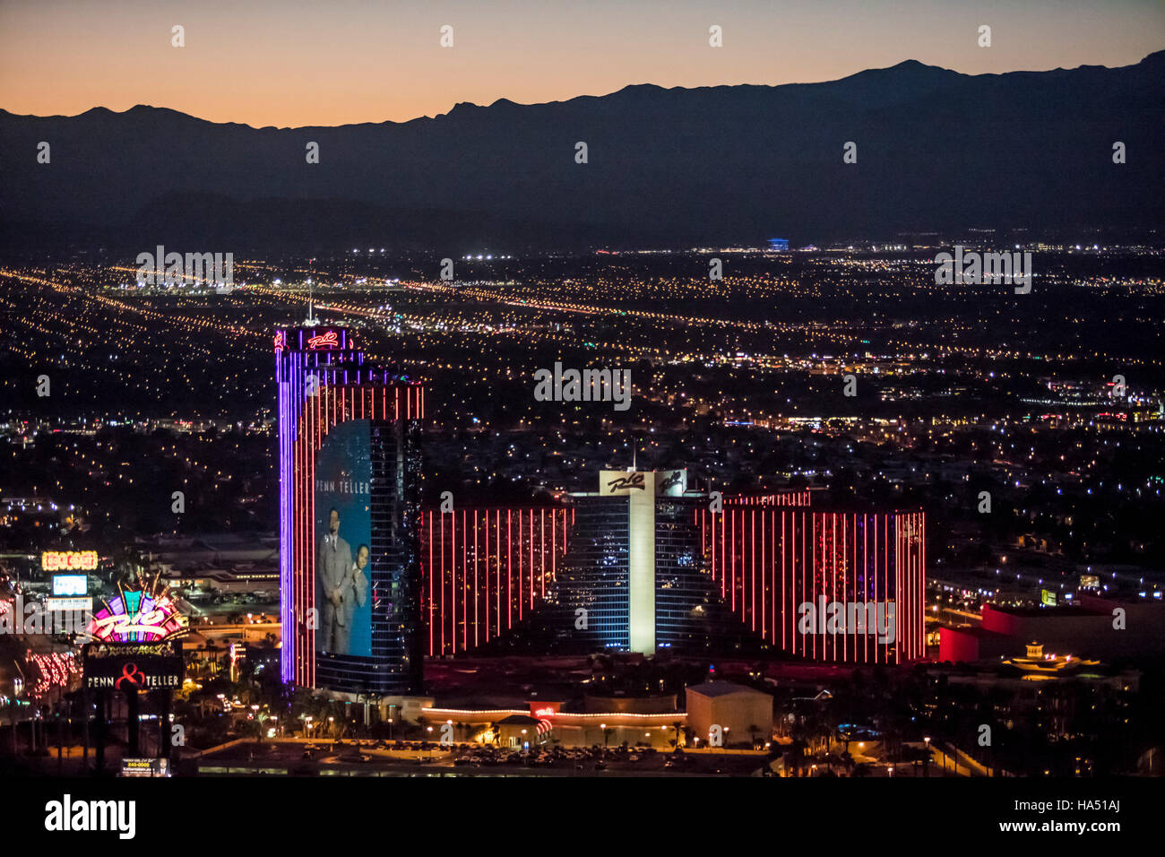 Vista aerea del Rio All Suite Hotel and Casino, la striscia di Las Vegas, Nevada, STATI UNITI D'AMERICA Foto Stock