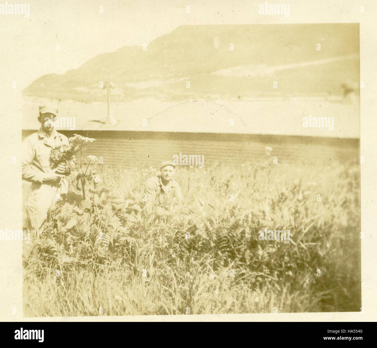 Fotografia di due persone, probabilmente del servizio del Parco Nazionale dell'Alaska, impegnate in attività all'aperto o ricerca scientifica all'interno delle terre del parco dell'Alaska, evidenziando la conservazione ambientale e il lavoro sul campo. Foto Stock