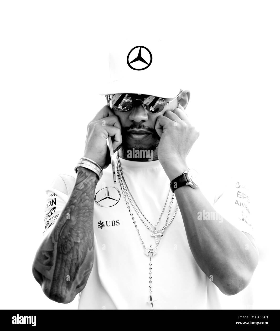 Mercedes Lewis Hamilton a Yas Marina Circuit Abu Dhabi. Foto Stock