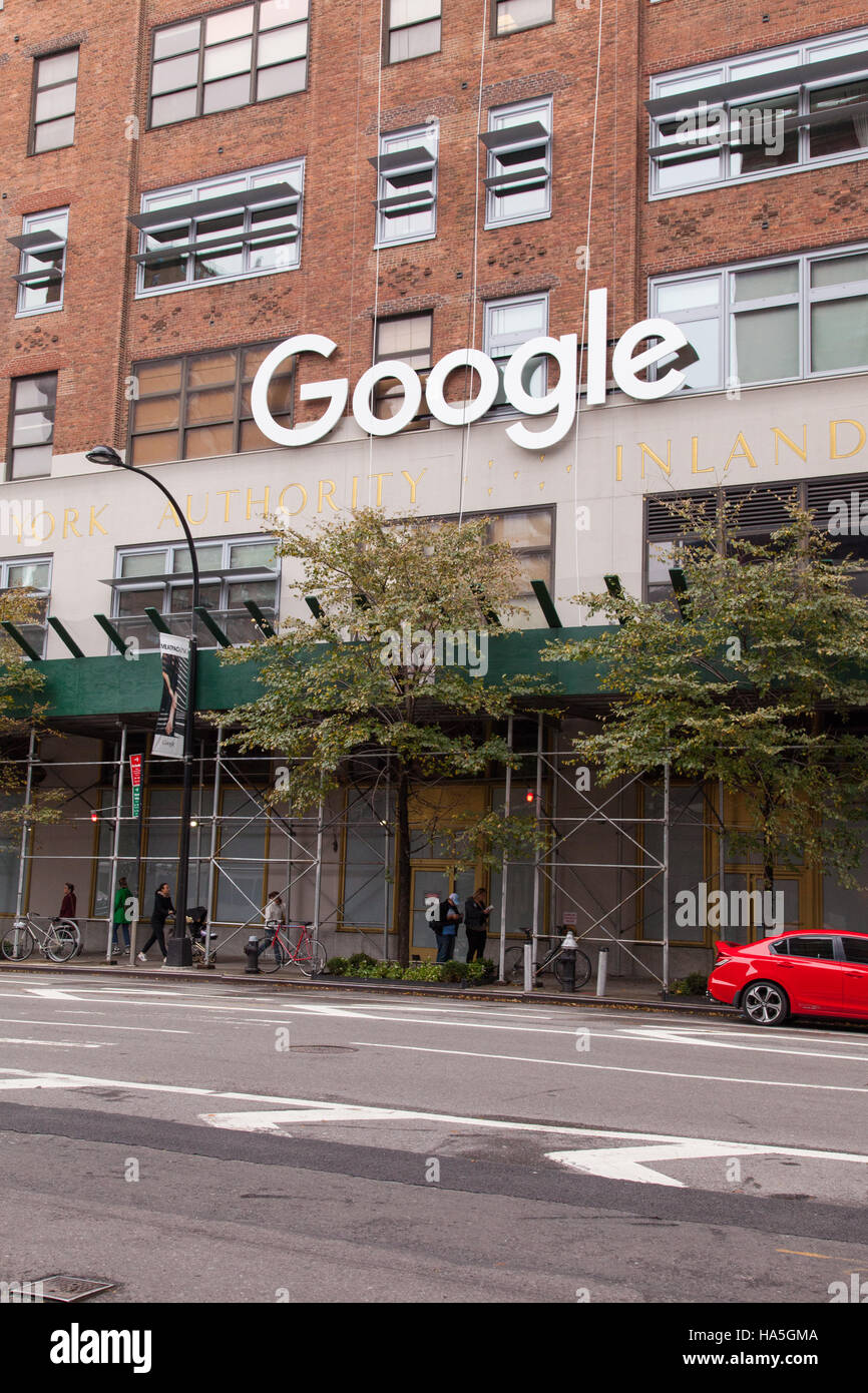 Uffici di Google Ottava Avenue , Manhattan, New York City, Stati Uniti d'America. Foto Stock