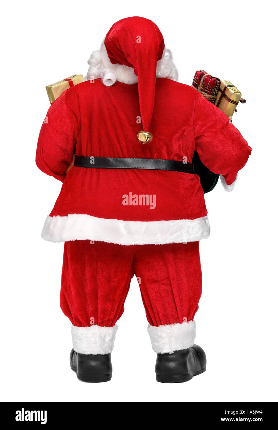 Funny Santa Claus bambola con presenta - Vista posteriore Foto Stock