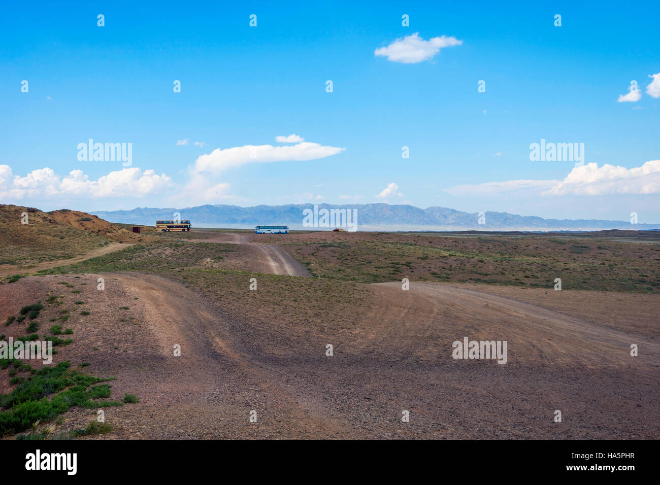 Infinite paesaggio steppa in Kazakistan e in Asia centrale Foto Stock