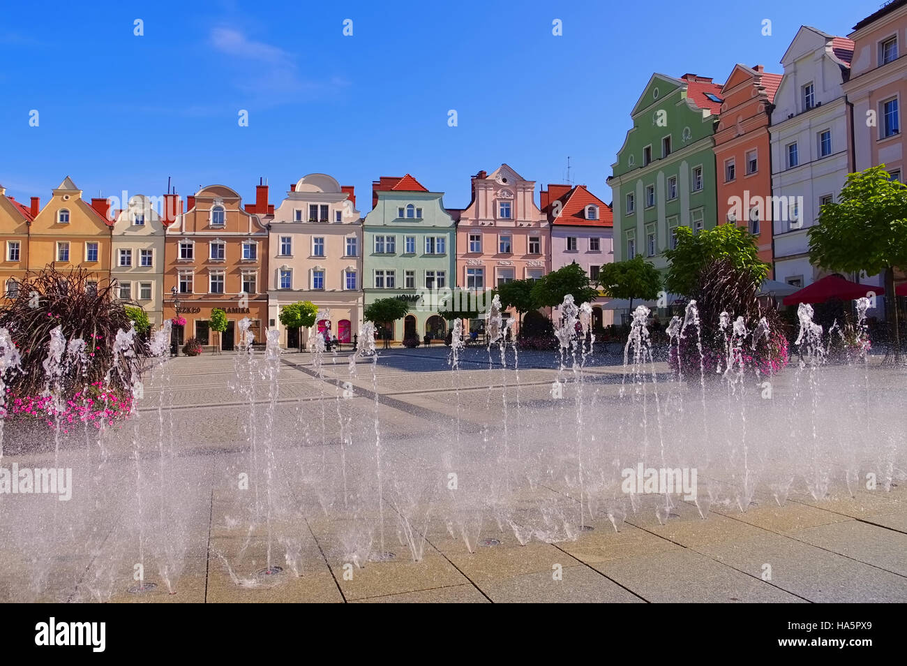 Bunzlau in Schlesien - Boleslawiec, vecchio mercato Bunzlau in Slesia, Polonia Foto Stock