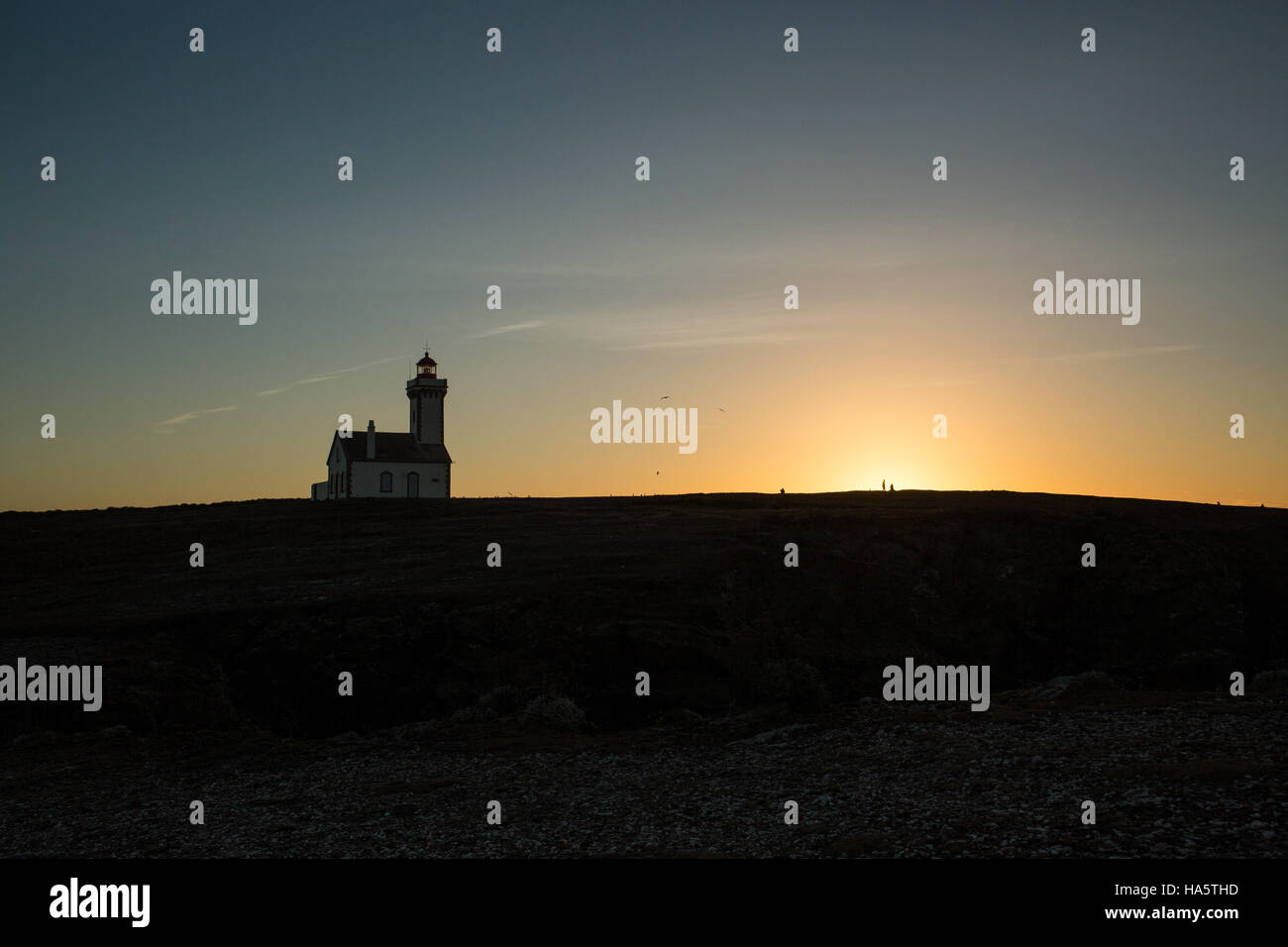 Una romantica passeggiata sulla costa di Belle-Ile-en-Mer Foto Stock