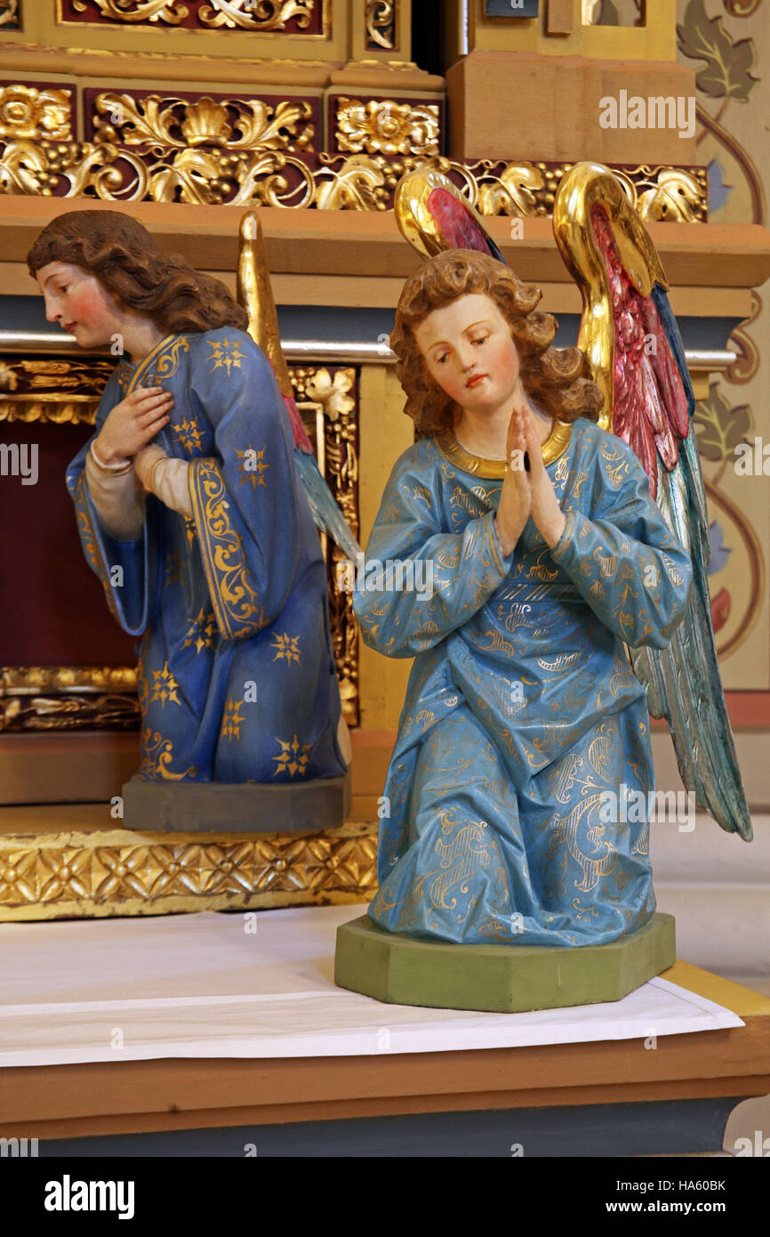 Altare angeli,chiesa St.Matheus in Stitar,croazia,l'Europa,3 Foto Stock