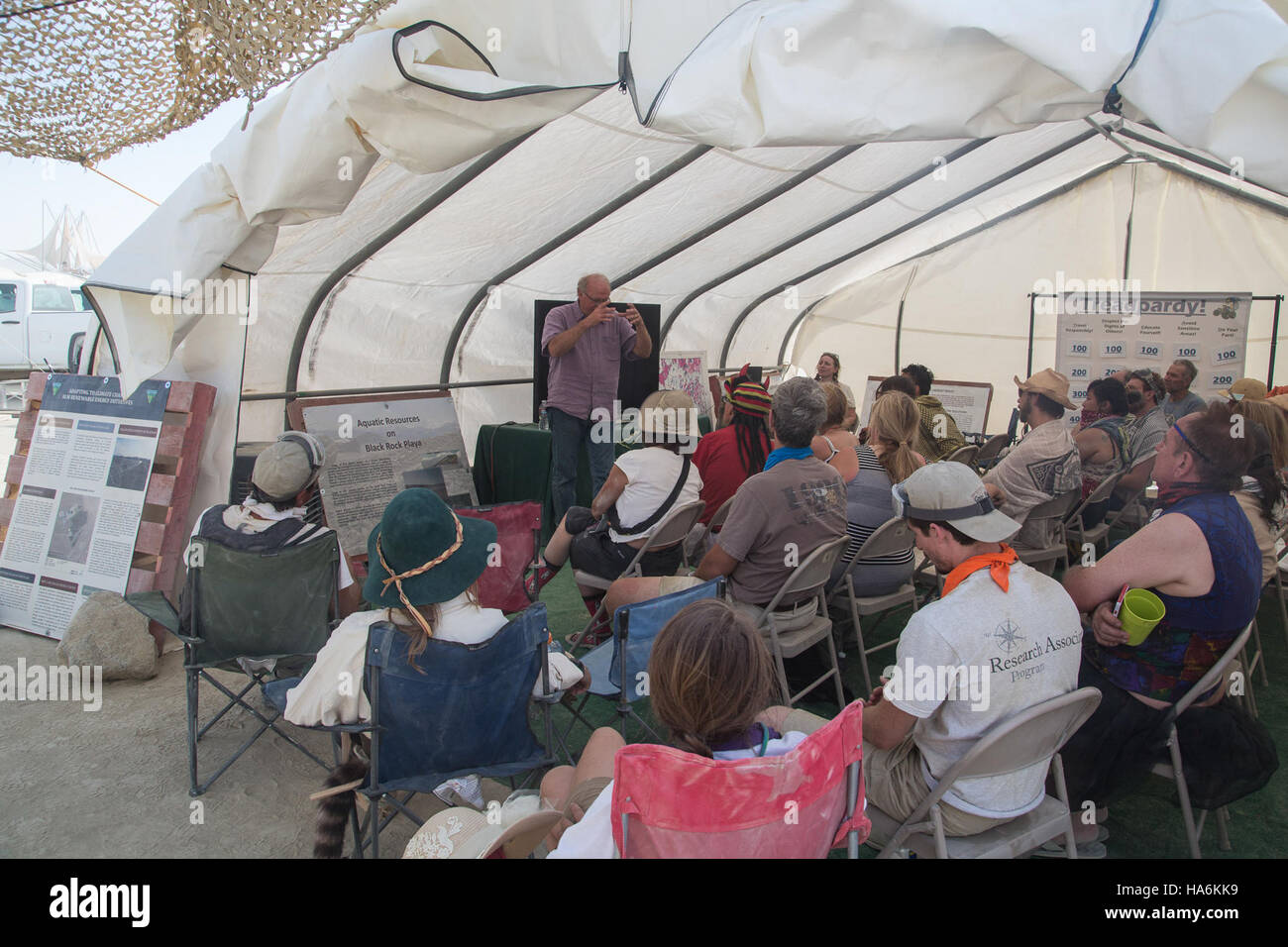 Il campo di interpretazione del Bureau of Land Management ha celebrato il quindicesimo anniversario della National Conservation area (ANC). L'evento ha caratterizzato colloqui sugli sforzi per la conservazione, l'ecologia locale e l'importanza di preservare le terre pubbliche per le generazioni future. Foto Stock