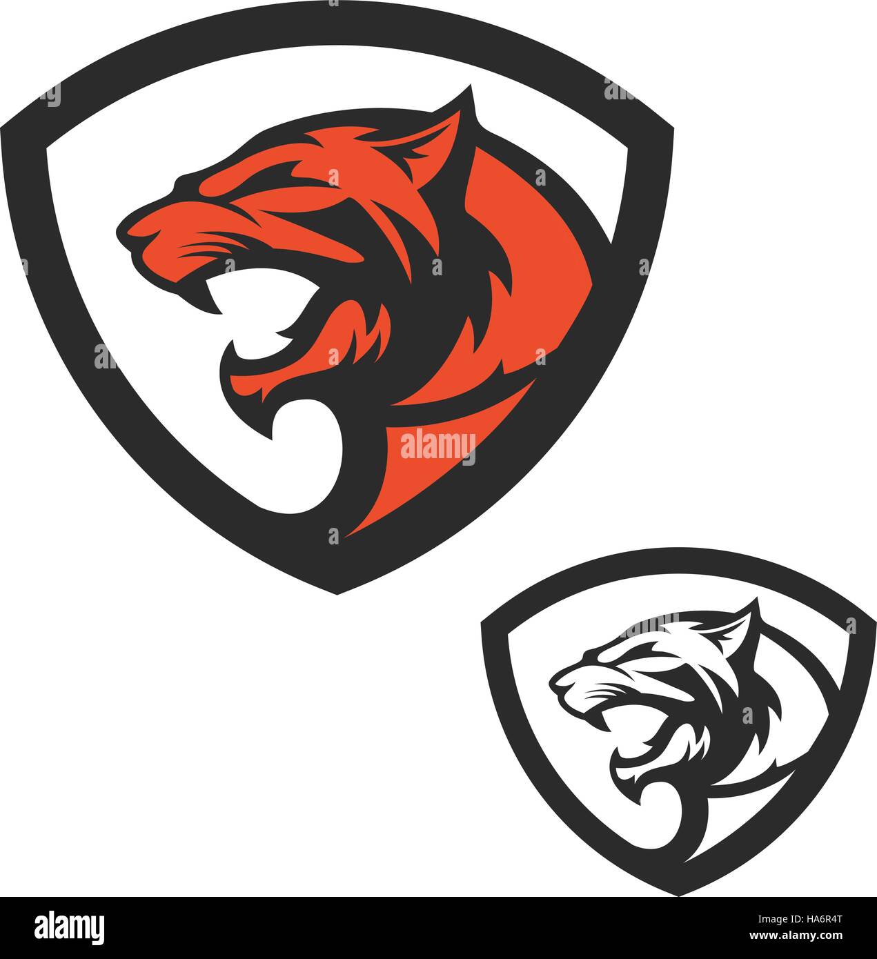 Puma logo testa modello. Elemento di design Illustrazione Vettoriale