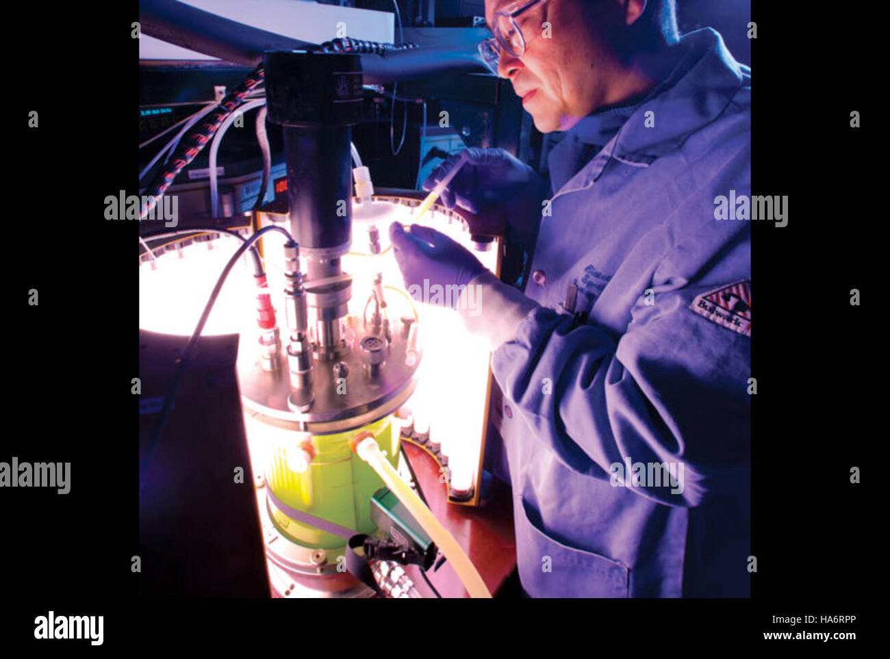 Un'iniziativa di ricerca del Los Alamos National Laboratory focalizzata sullo sviluppo di biocarburanti a prezzi accessibili. Il progetto mirava a migliorare la produzione di fonti di energia rinnovabili, ponendo l'accento sulla riduzione dei costi e sull'aumento dell'efficienza. Questo lavoro ha implicazioni per le soluzioni energetiche sostenibili e la riduzione dell'impatto ambientale. Foto Stock