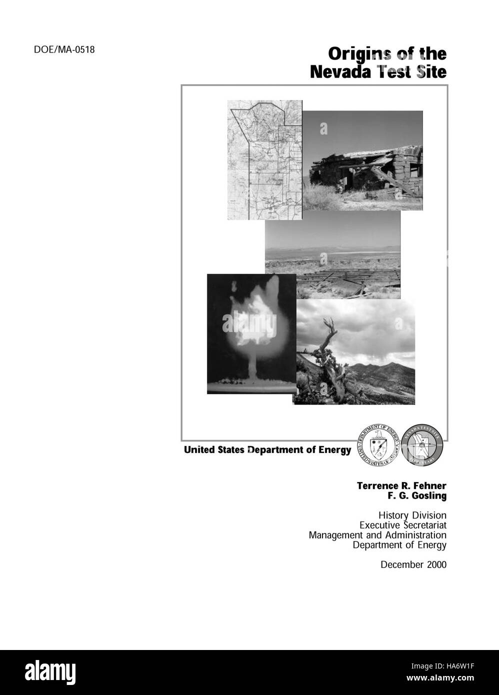 Questa immagine illustra le origini storiche del Nevada test Site, concentrandosi sul suo ruolo nei test nucleari e sul suo significato scientifico attuale. Foto Stock