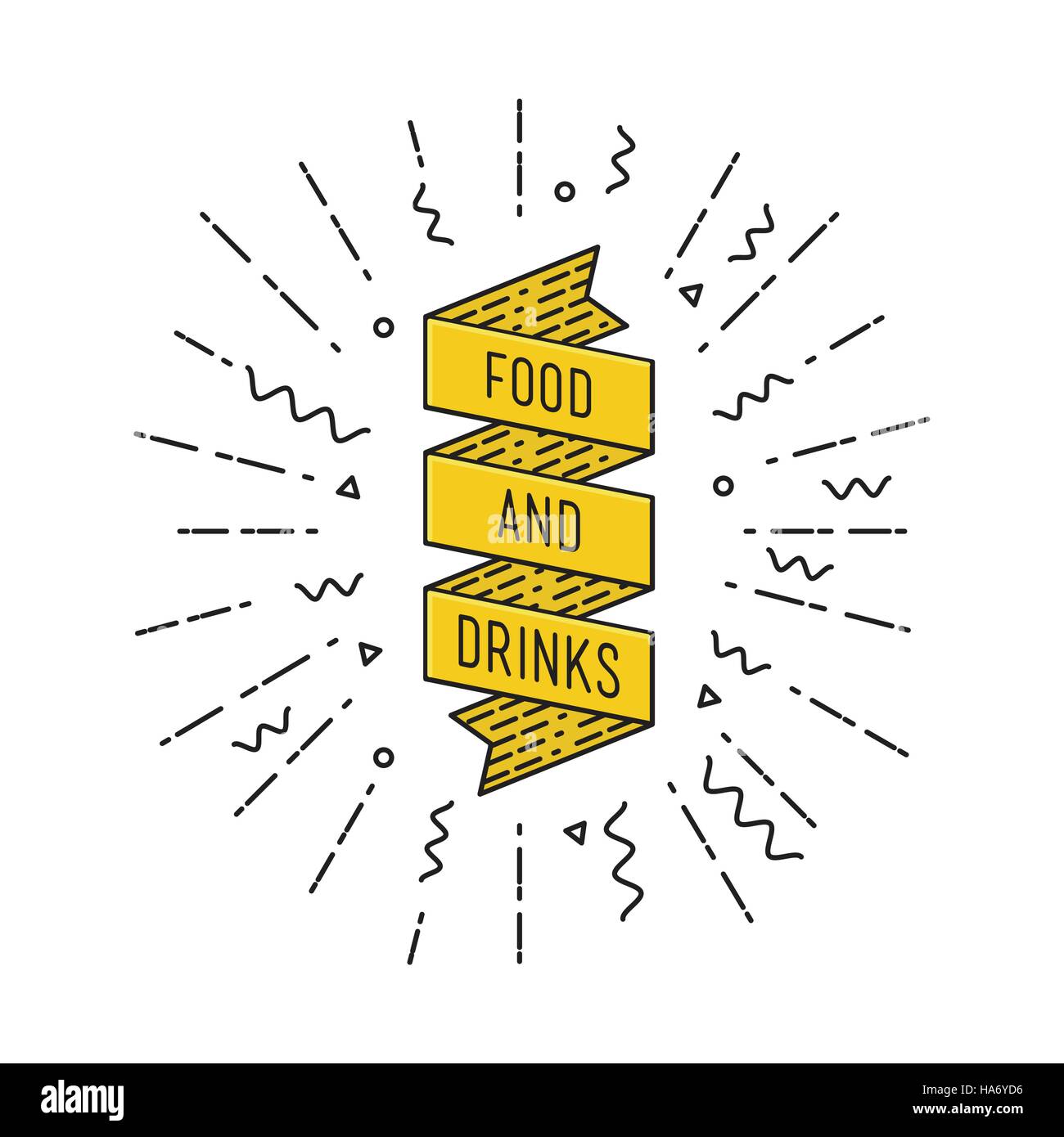 Cibo e bevande. Di ispirazione illustrazione vettoriale, citazioni motivazionali poster piatta Illustrazione Vettoriale